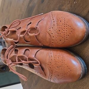Dr. Scholl's Tan Leather Shoes Oxford Lace Up Business Office Academia Size 7